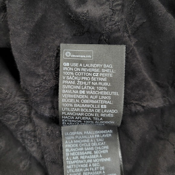 & Other Stories Voluminous Floral Applique Blouse Womens 10 Black Victorian Dark - Picture 6 of 8